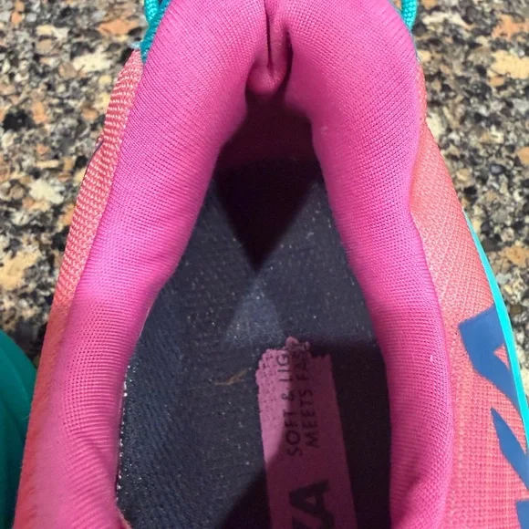 Hoka Vibrant Pink and Teal Sneakers ladies Rincon 3 size 7.5 - Picture 5 of 10